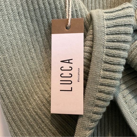 Knit Dress- size Large - Sage Green - New - Luca Couture - Picture 2 of 8